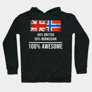 50% British 50% Norwegian 100% Awesome - Gift for Norwegian Heritage From Norway Hoodie